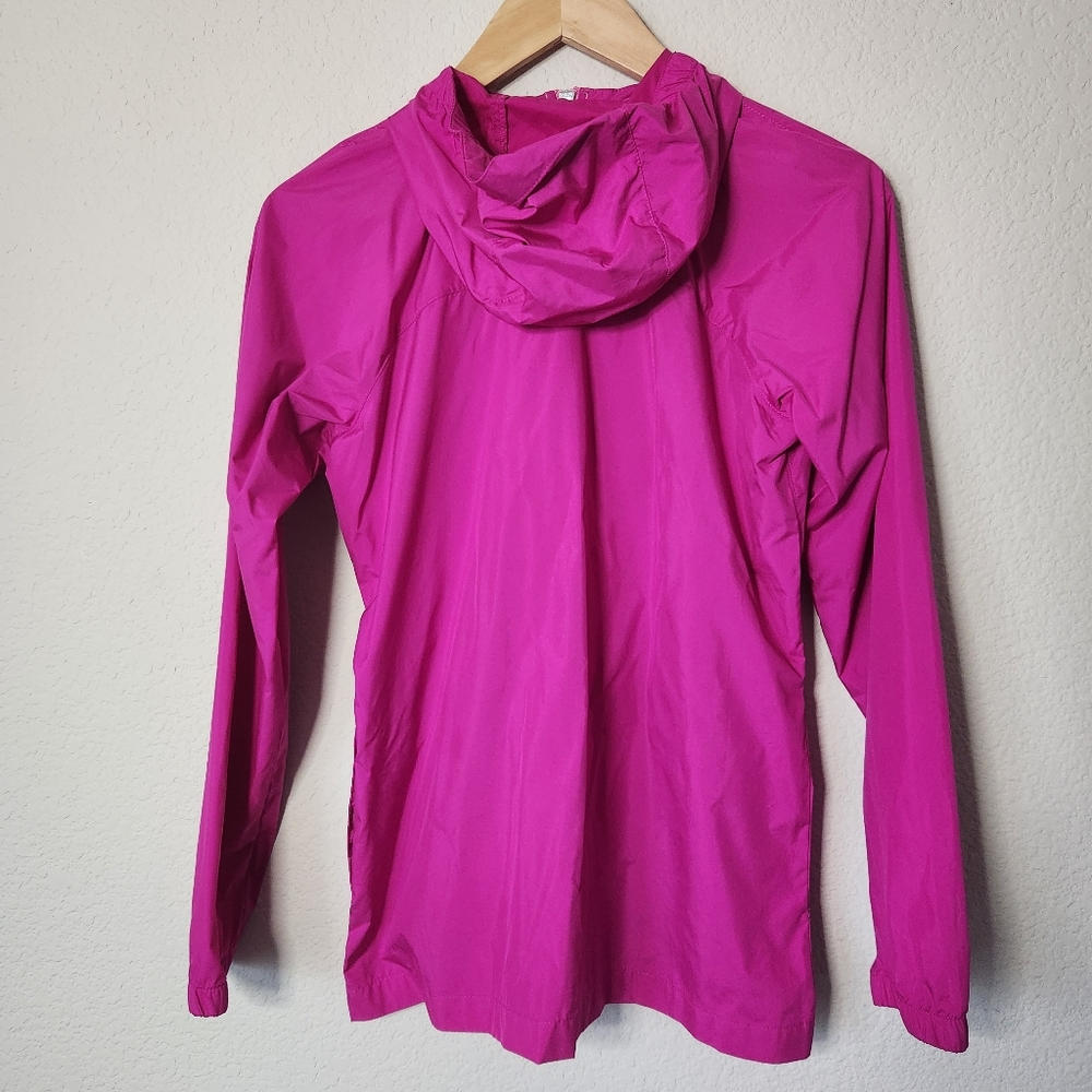 Women's Lands' End Pink Hooded Windbreaker Jacket Full Zip Pockets Size L (14) - Picture 3 of 6
